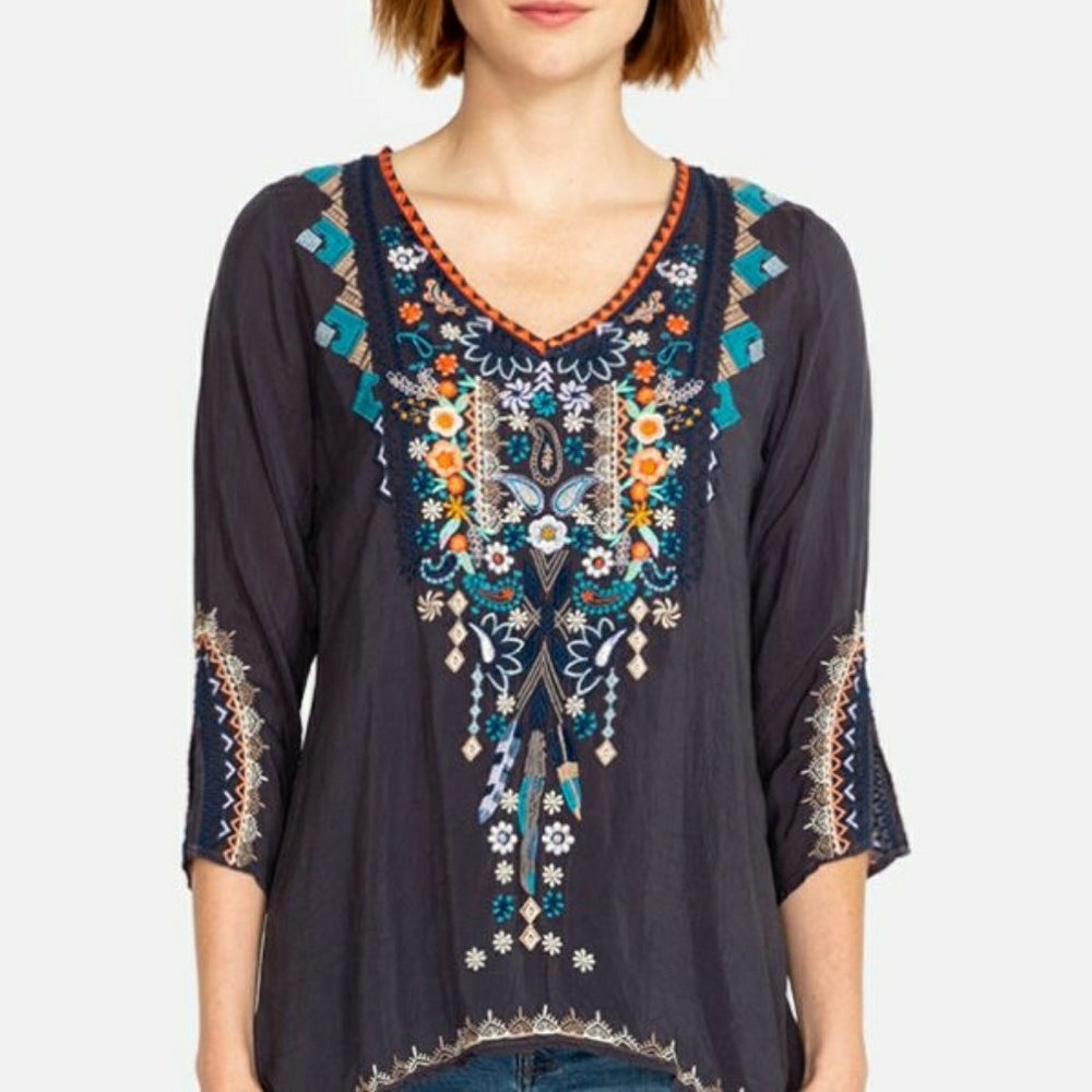 Johnny Was Maya Blouse sz large